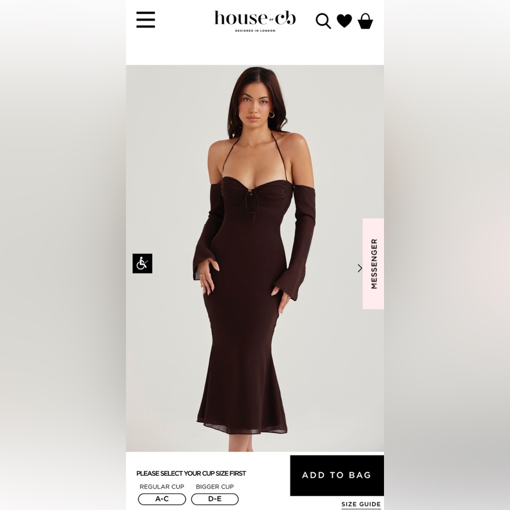 NWOT House of CB NAOMI expresso halter midi dress
| Large | Plus-Bigger cup